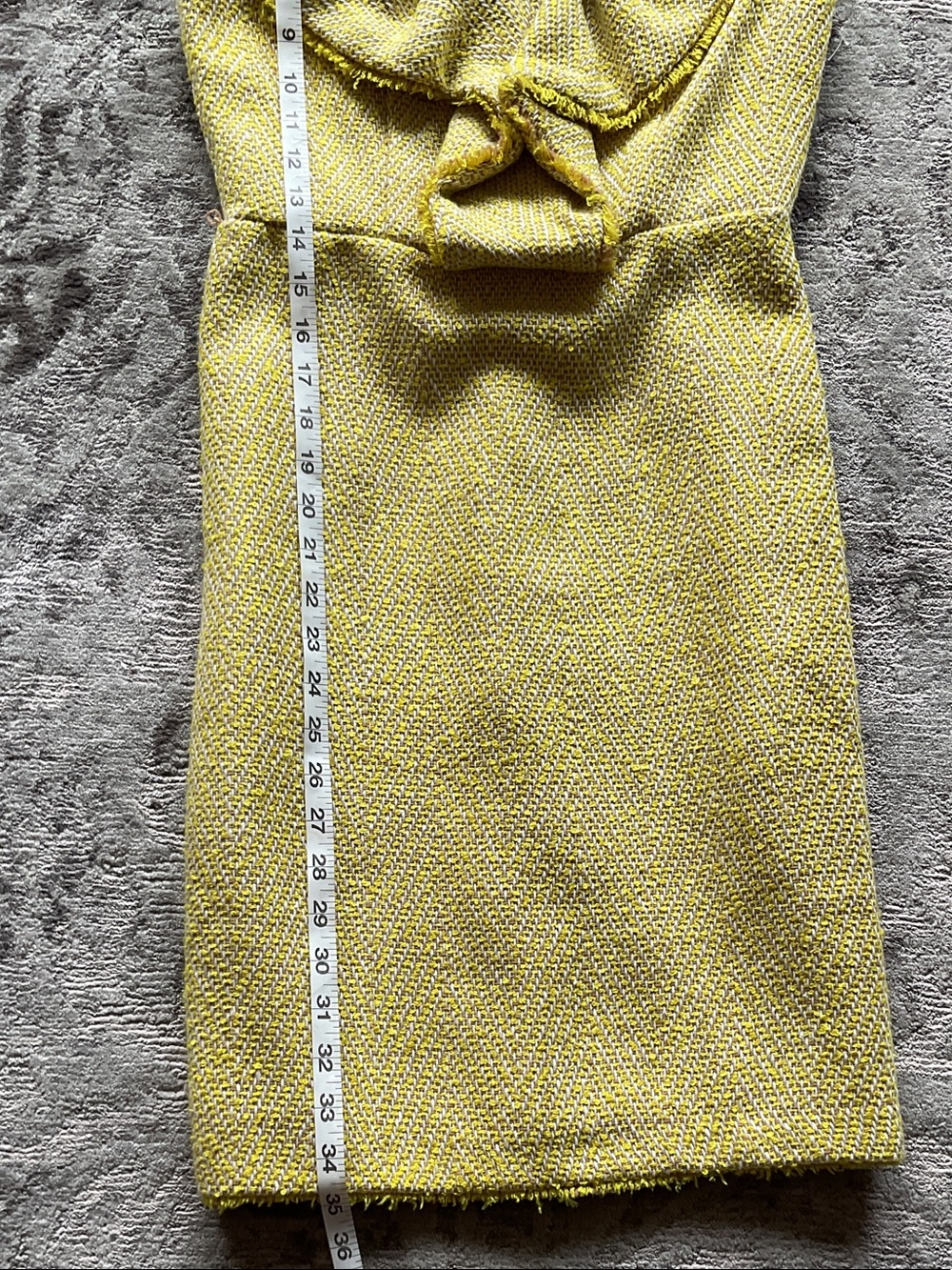 Anthro/Eva Franco Chartreuse Bow-Front Midi Dress - Picture 9 of 10